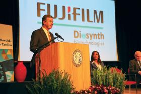 FUJIFILM Diosynth Biotechnologies’ new investment will bring the total investment in the facility to over $3.2 billion. Photo provided by NC Department of Commerce