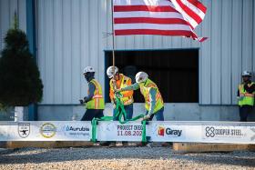 Aurubis AG celebrated the topping out of its multimetal recycling plant in Augusta, Aurubis Richmond. Photo provided by Aurubis AG. 